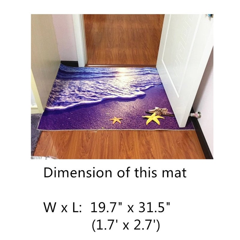 ZaH Thin Area Rug Non-Slip Doormat Carpet Printing Rug for Living Room, Bedroom, Kitchen, Bathroom (5x7-63"x90.6", Wave) - Image 3